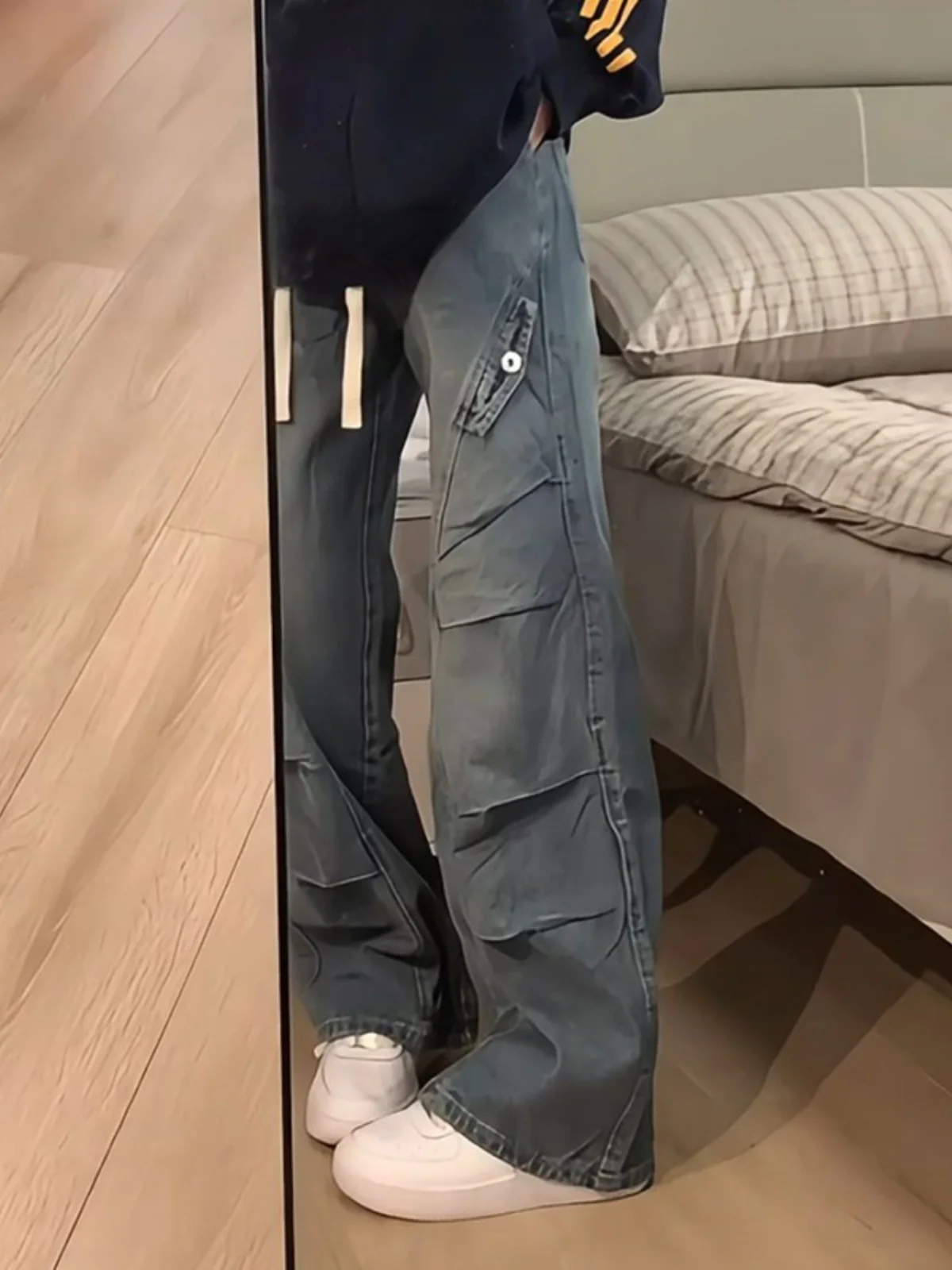 Blue Waed Men's Jeans Spring Autumn High Street Knife Bend Design Workwear Trousers Straight Leg Loose Fit Casual Jeans
Blue Waed Men's Jeans Spring Autumn High Street Knife Bend Design Workwear Trousers Straight Leg Loose Fit Casual Jeans