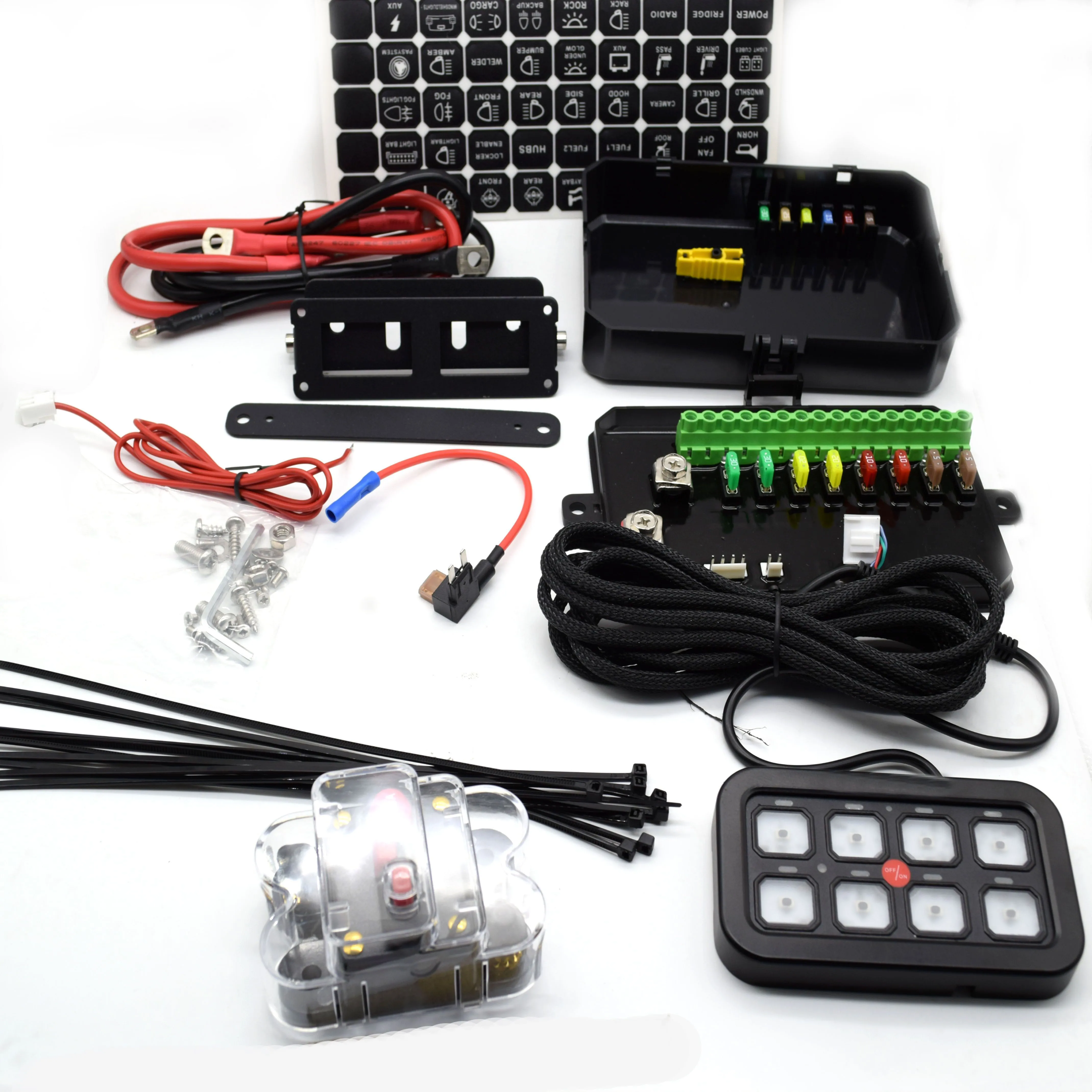 8 Gang Switch Panel Controller Universal Circuit Control Box Electronic Relay System Car Control Switch Panel Touch Switch Box
8 Gang Switch Panel Controller Universal Circuit Control Box Electronic Relay System Car Control Switch Panel Touch Switch Box