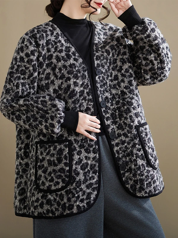 Ele Leopard Print Loose Long Women's Jaet Faionable Versatile Spring Autumn Outerwear Comfortable Cotton V-Ne Butto...
Ele Leopard Print Loose Long Women's Jaet Faionable Versatile Spring Autumn Outerwear Comfortable Cotton V-Ne Butto...