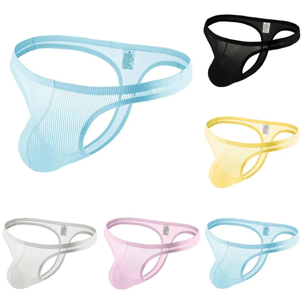 Men's Sexy Bulge Thong Sheer Striped 3D Pouch Transparent Breathable G-String Gays Erotic Low Rise Underwear See Through Panties
Men's Sexy Bulge Thong Sheer Striped 3D Pouch Transparent Breathable G-String Gays Erotic Low Rise Underwear See Through Panties