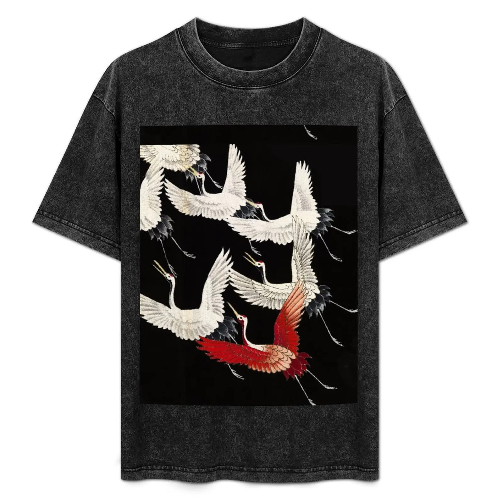 Scarf version of Wild cranes in Black T-Shirt Novelty Graphic Tee Shirt
Scarf version of Wild cranes in Black T-Shirt Novelty Graphic Tee Shirt