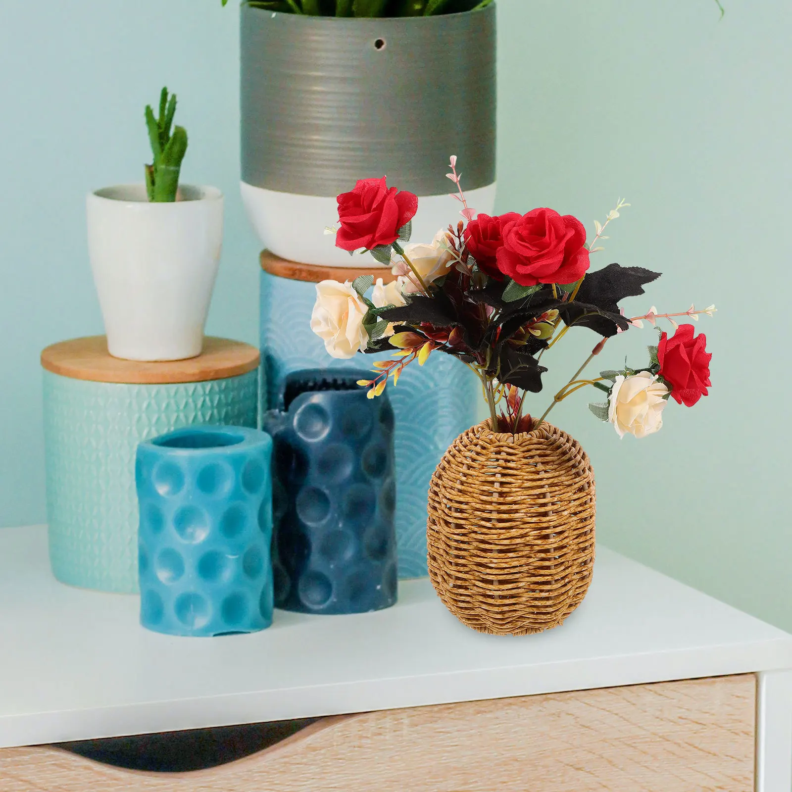 Decorative Woven Flower Vase Simple Natural Indoor Flower Container for Living Room Wedding Dried Flowers Holder Art Craft Prop
Decorative Woven Flower Vase Simple Natural Indoor Flower Container for Living Room Wedding Dried Flowers Holder Art Craft Prop