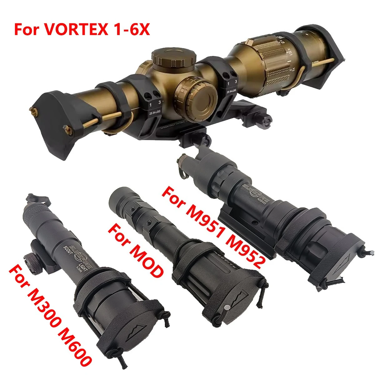 Surefire Scout Light Airsoft Flashlight Lens Protective Cover For VORTEX 1-6X Optics Scope SureFire M300 M600 M951 Protector
Surefire Scout Light Airsoft Flashlight Lens Protective Cover For VORTEX 1-6X Optics Scope SureFire M300 M600 M951 Protector