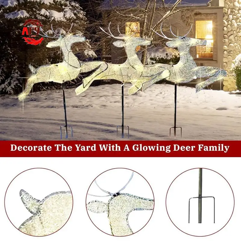 AF90-3PCS Christmas Outdoor Decoration Lights Lighted Decorations 2D Reindeer Family Outdoor Lawn Yard Decorations Light
AF90-3PCS Christmas Outdoor Decoration Lights Lighted Decorations 2D Reindeer Family Outdoor Lawn Yard Decorations Light