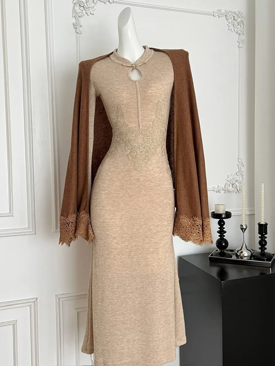 Ele Heavy Embroidery Long Sve Slim Fit Knitted Dr with Loose Outer Open Cardigan Autumn Faion Set for Women
Ele Heavy Embroidery Long Sve Slim Fit Knitted Dr with Loose Outer Open Cardigan Autumn Faion Set for Women