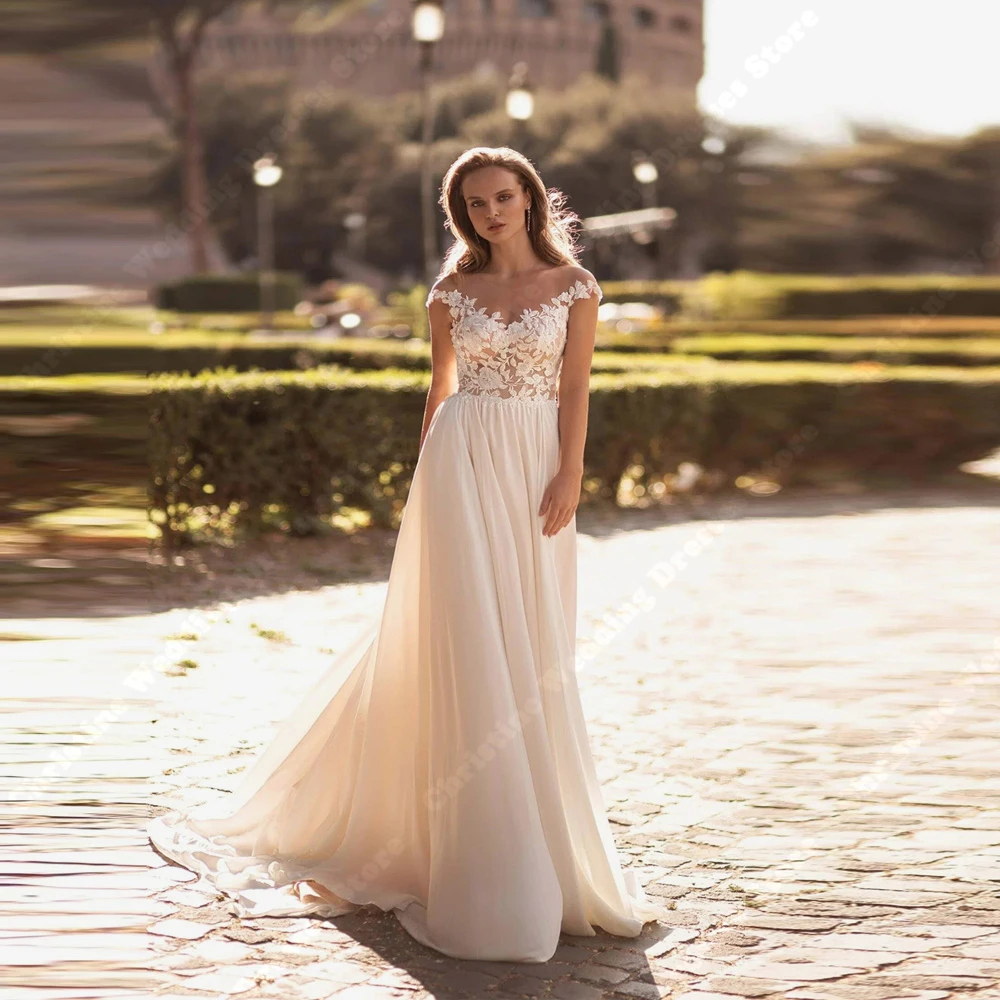 Fashionable Women Wedding Dresses Elegant Lace Print Sleeveless Bride Gown Mopping Length Vestidos De Novia Para Boda Customized
Fashionable Women Wedding Dresses Elegant Lace Print Sleeveless Bride Gown Mopping Length Vestidos De Novia Para Boda Customized