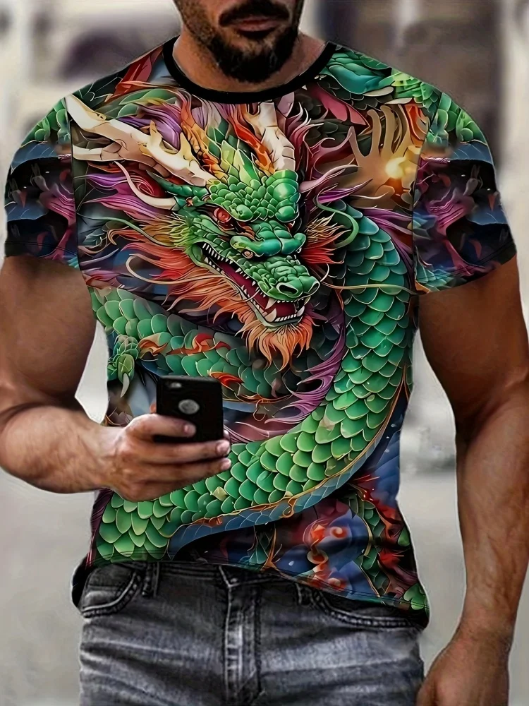 Vintage T-Shirts for Men Green Dragon 3D Print Summer Outdoor Crew Neck Graphic T-Shirts Men Casual Short Sleeves Y2k Clothes
Vintage T-Shirts for Men Green Dragon 3D Print Summer Outdoor Crew Neck Graphic T-Shirts Men Casual Short Sleeves Y2k Clothes