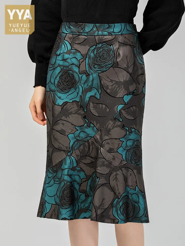 Vintage Flower Print Office Ladies Elegant Genuine Leather Skirt High Waist Slim Women Medium Long Fishtail Skirts Size S-4XL
Vintage Flower Print Office Ladies Elegant Genuine Leather Skirt High Waist Slim Women Medium Long Fishtail Skirts Size S-4XL