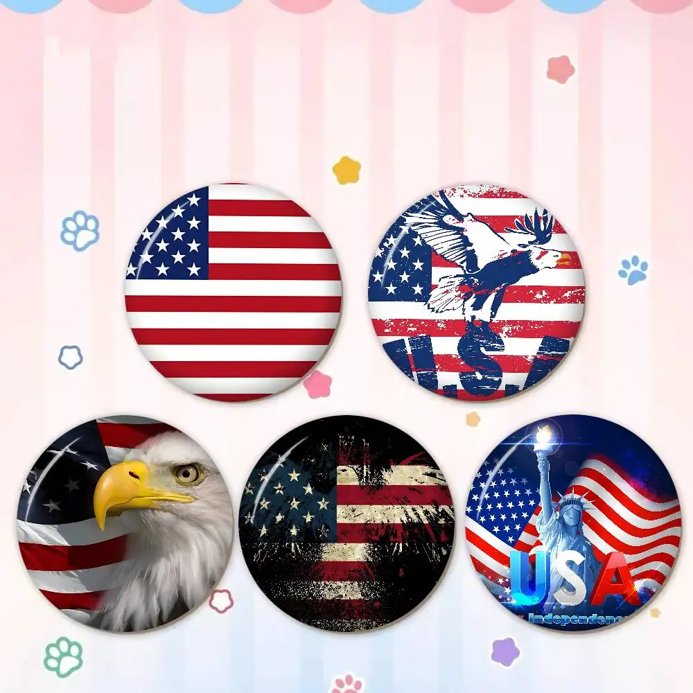 National Symbol American Flag Creative Pins Funny Round Snap-in Brooch Badge Backpack Hat Accessories Jewelry Gifts For Friend
National Symbol American Flag Creative Pins Funny Round Snap-in Brooch Badge Backpack Hat Accessories Jewelry Gifts For Friend