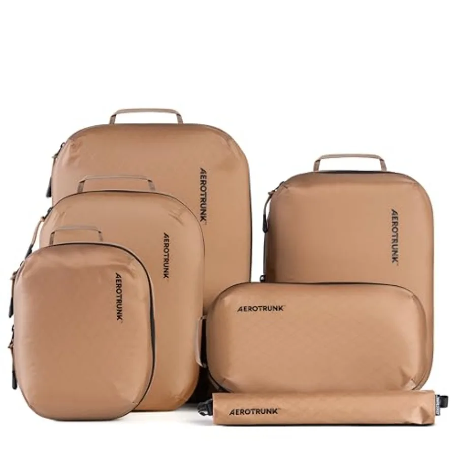 Ultralight Compression Packing Cubes for travel suitcases and luggage, nylon fabric, black, space-saving compression design
Ultralight Compression Packing Cubes for travel suitcases and luggage, nylon fabric, black, space-saving compression design