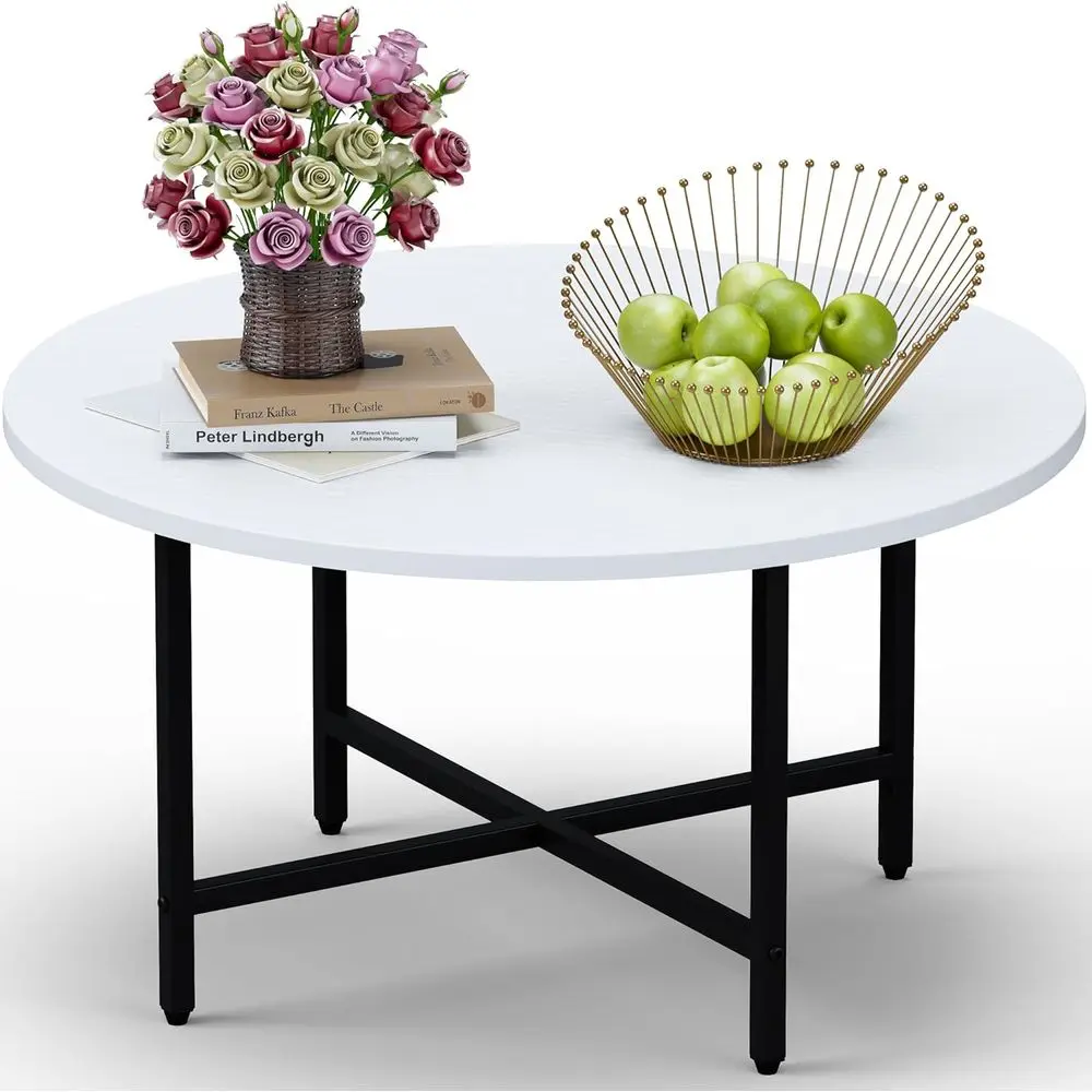 Coee Table, 23.6" Coee Tables or Living Room, Round Coee Table with Metal e, loor Table or Sitting on The loor, Home, Oice, Whit
Coee Table, 23.6" Coee Tables or Living Room, Round Coee Table with Metal e, loor Table or Sitting on The loor, Home, Oice, Whit