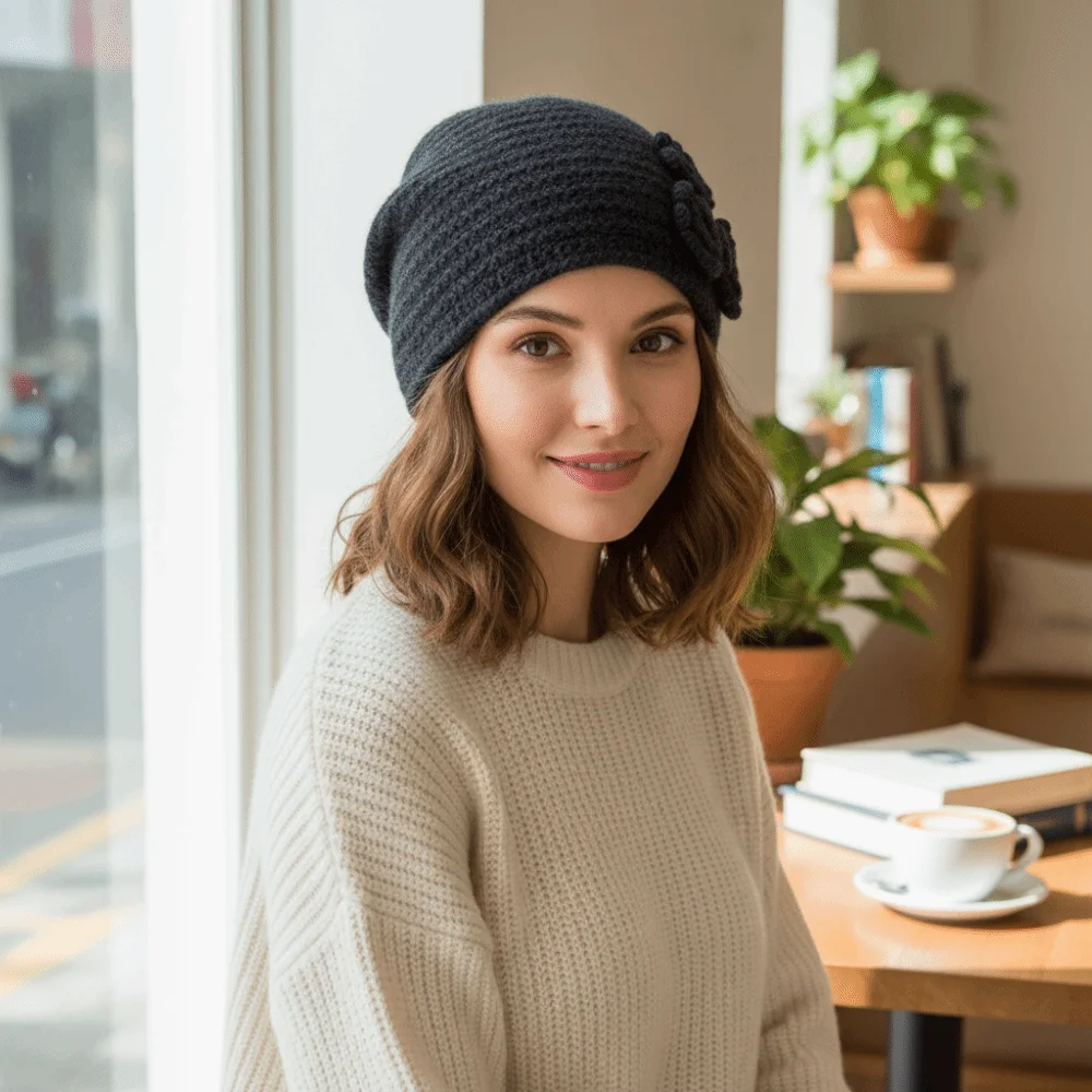 Personality Solid Color Knitted Woolen Hat Elastic Korean Style Winter Warm Hat Soft Dome Flower Beanie Hat Girl
Personality Solid Color Knitted Woolen Hat Elastic Korean Style Winter Warm Hat Soft Dome Flower Beanie Hat Girl