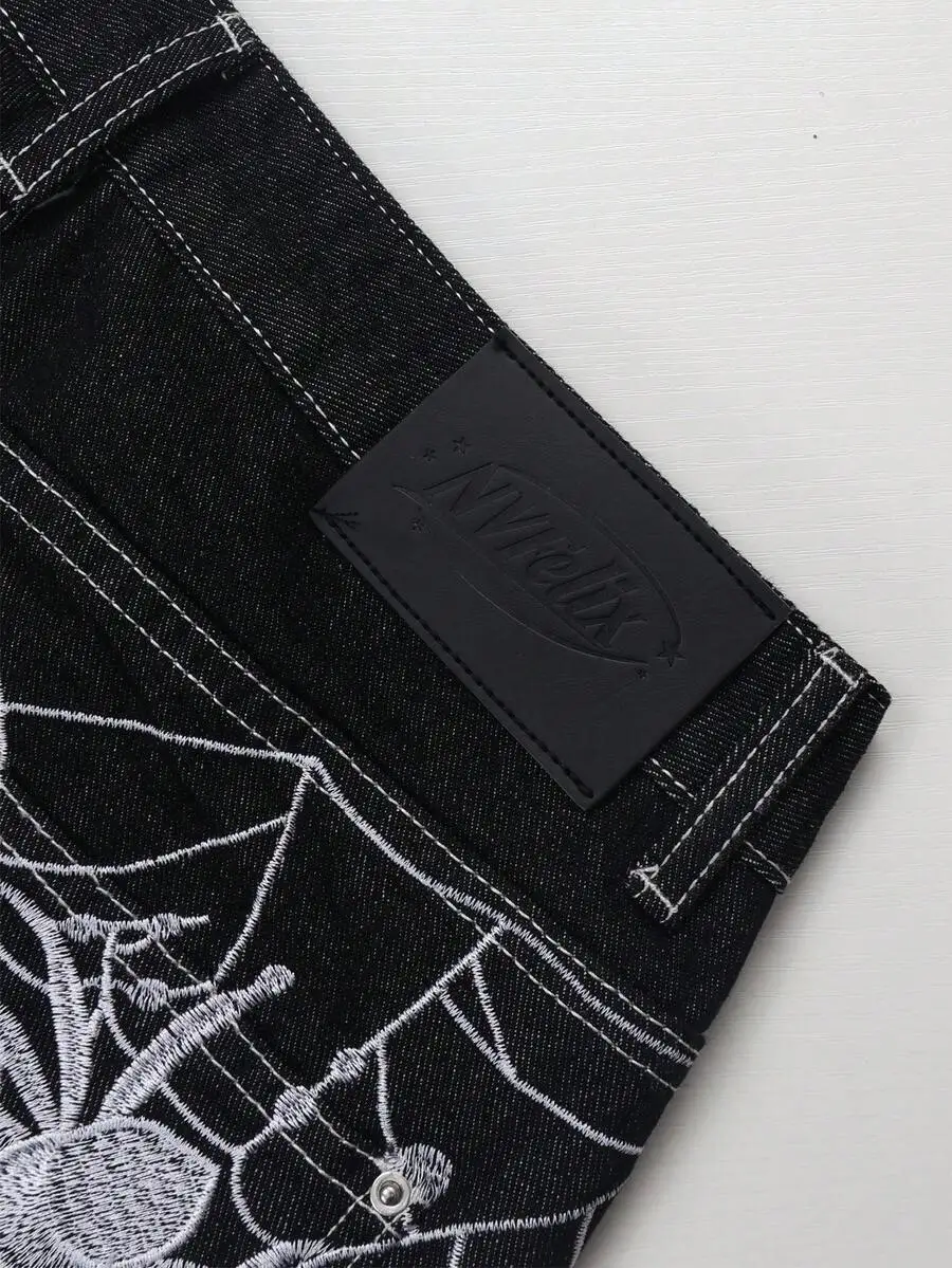 Street Hip Hop Spider Web Embroidery Straight Loose Wide Leg Denim Jeans For Men
Street Hip Hop Spider Web Embroidery Straight Loose Wide Leg Denim Jeans For Men