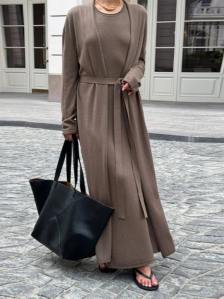 Soft Long Sets Women Long Dress 2 Piece Solid Spaghetti Strap Dress Long Sleeve Cardigan Set Casual Fashion Female Dress Set
Soft Long Sets Women Long Dress 2 Piece Solid Spaghetti Strap Dress Long Sleeve Cardigan Set Casual Fashion Female Dress Set