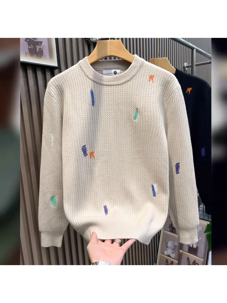 High-Quality Embroidered Knitwear Men's Base Layer Shirt Trendy Brand Casual Style Long Sleeve round Neck Warm Elasticated
High-Quality Embroidered Knitwear Men's Base Layer Shirt Trendy Brand Casual Style Long Sleeve round Neck Warm Elasticated