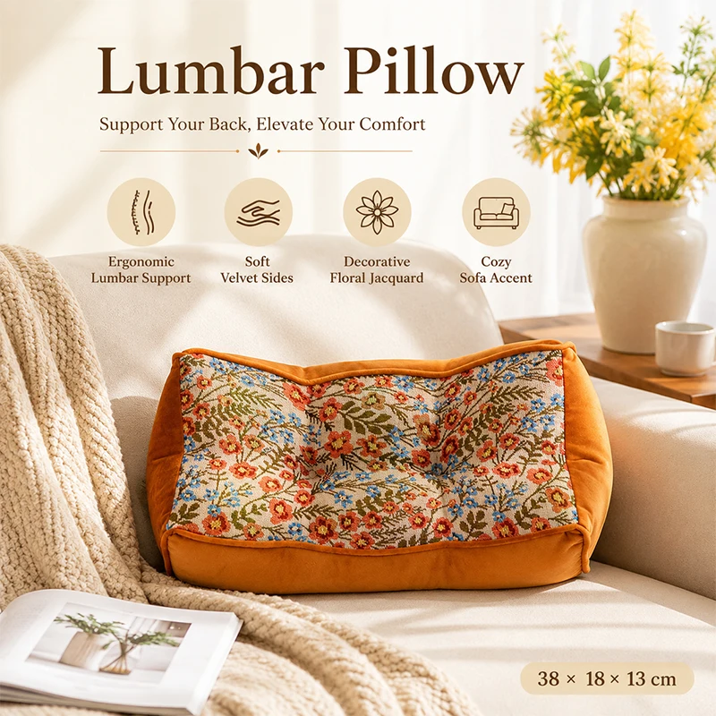 Lumbar Pillow Vintage Floral Throw Pillow Jacquard Velvet Decorative Cushion for Sofa Couch Bed Chair Home Decor Multi-Color
Lumbar Pillow Vintage Floral Throw Pillow Jacquard Velvet Decorative Cushion for Sofa Couch Bed Chair Home Decor Multi-Color