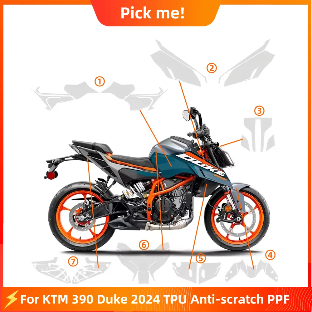 For KTM 390 Duke 2024 PPF TPU Protective Film Full Body Paint Protection Scratch Resistant Kit ktm390 duke Accessories
For KTM 390 Duke 2024 PPF TPU Protective Film Full Body Paint Protection Scratch Resistant Kit ktm390 duke Accessories