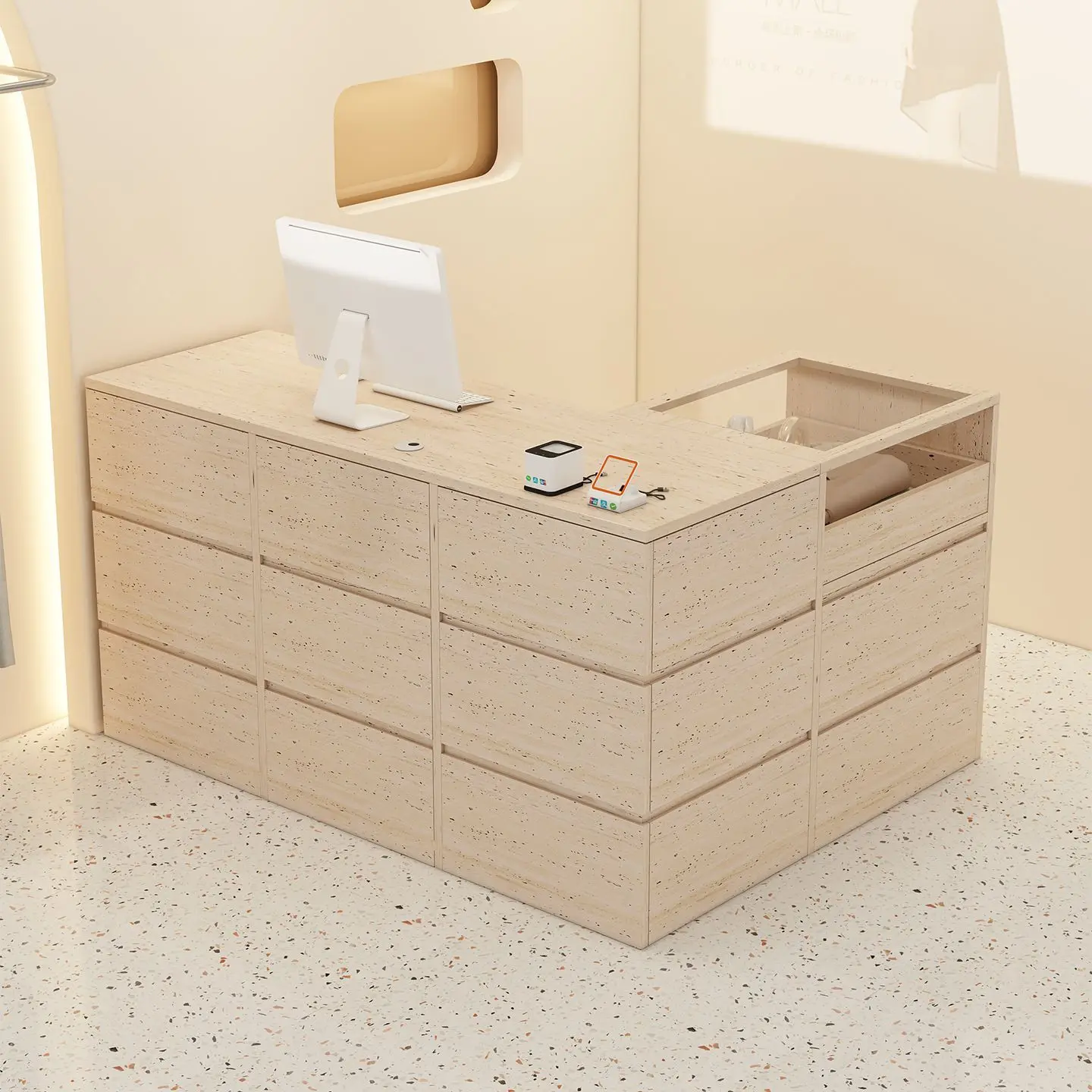 Simple Modern Nordic Reception Desk Sophistication Solid Reception Desk Luxury Reinforced Office Furniture Mesa De Recepção LJ40
Simple Modern Nordic Reception Desk Sophistication Solid Reception Desk Luxury Reinforced Office Furniture Mesa De Recepção LJ40