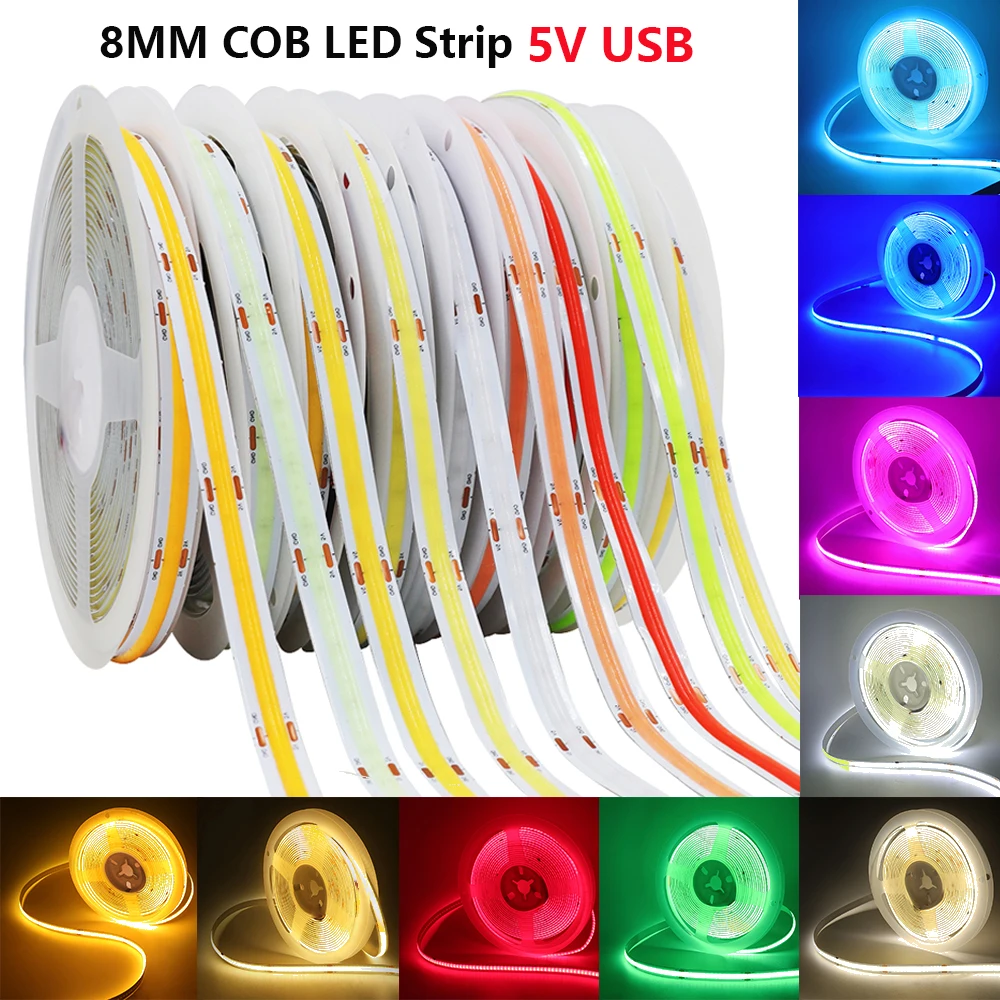 DC 5V USB COB Светодиодная лента 320LEDs/m Теплый белый Натуральный белый Красный ледяной синий Зеленый Гибкая лента Домашнее освещение Подсветка телевизора 0,5 м 5 м
DC 5V USB COB Светодиодная лента 320LEDs/m Теплый белый Натуральный белый Красный ледяной синий Зеленый Гибкая лента Домашнее освещение Подсветка телевизора 0,5 м 5 м