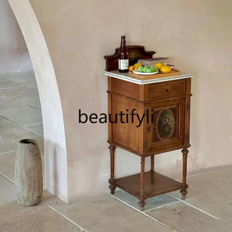 XZ1Side cabinet solid wood marble, bed corner storage, home living room bedroom French retro style decorative cabinet
XZ1Side cabinet solid wood marble, bed corner storage, home living room bedroom French retro style decorative cabinet