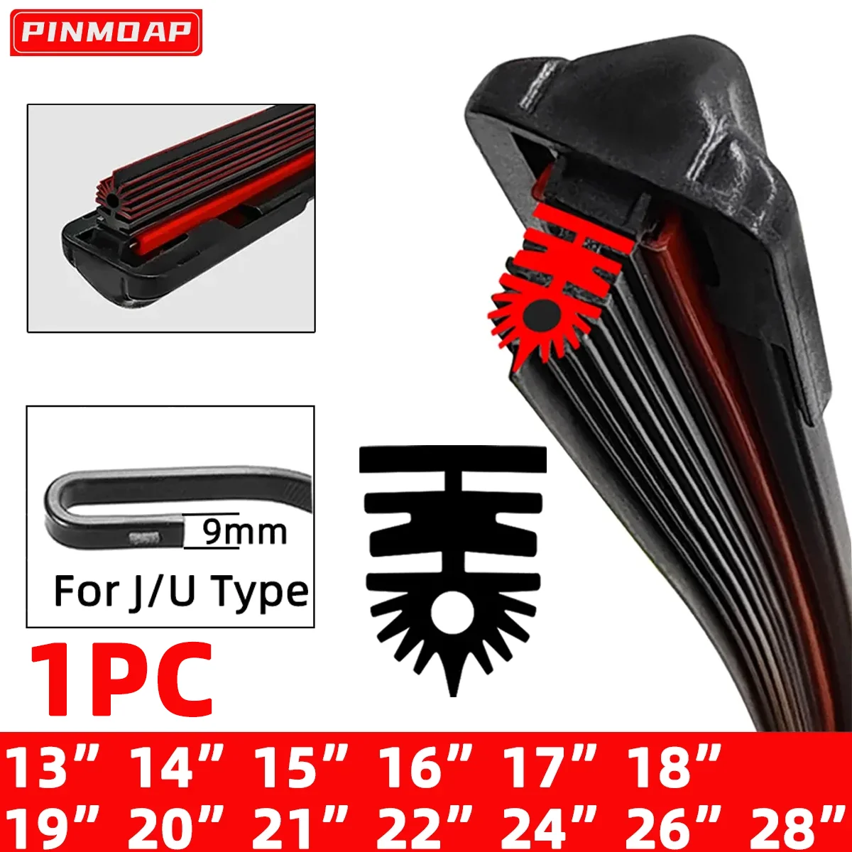 1pc Car Windshield Wiper J/U-Shaped 11 Layer Rubber Strip 13 "14" 15 "16" 17 "18" 19 "20" 21 "22" 24 "26" 28 "Car Parts
1pc Car Windshield Wiper J/U-Shaped 11 Layer Rubber Strip 13 "14" 15 "16" 17 "18" 19 "20" 21 "22" 24 "26" 28 "Car Parts