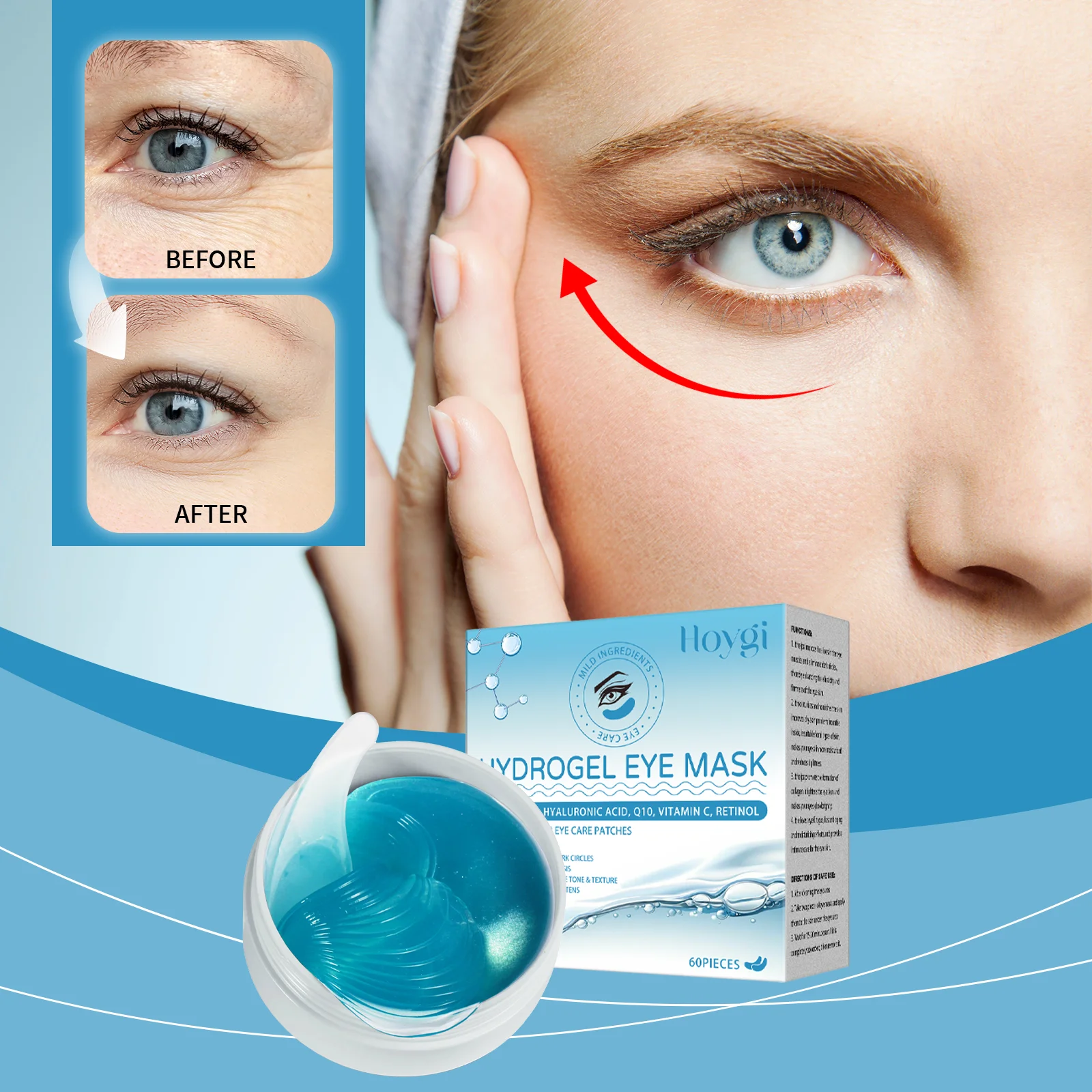 60Pairs Retinol Moisturizing Eye Mask Anti-Wrinkle Treatment Reduce Eye Lines Firming & Brightening Under Eye Care.
60Pairs Retinol Moisturizing Eye Mask Anti-Wrinkle Treatment Reduce Eye Lines Firming & Brightening Under Eye Care.