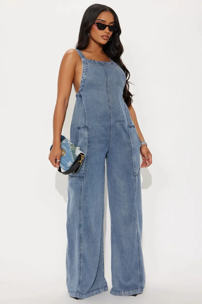 Fashion Denim Sling Jumpsuits Summer Clothing Women 2026 Sleeveless Backless Wide Leg Jeans Rompers Playsuits One Piece Overalls
Fashion Denim Sling Jumpsuits Summer Clothing Women 2026 Sleeveless Backless Wide Leg Jeans Rompers Playsuits One Piece Overalls