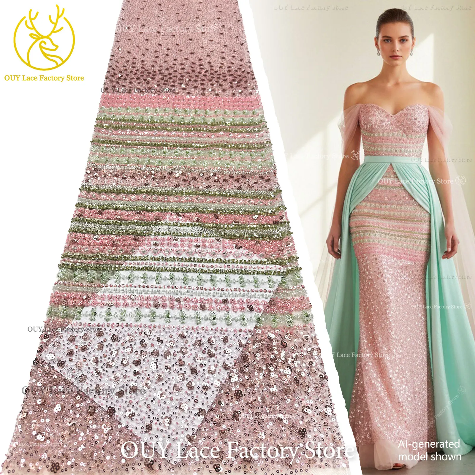 Exquisite Colorful African Beaded Mesh Lace Fabric 5 Yards High Quality French Tulle Lace Fabric For Bridal Party Dress Sewing
Exquisite Colorful African Beaded Mesh Lace Fabric 5 Yards High Quality French Tulle Lace Fabric For Bridal Party Dress Sewing