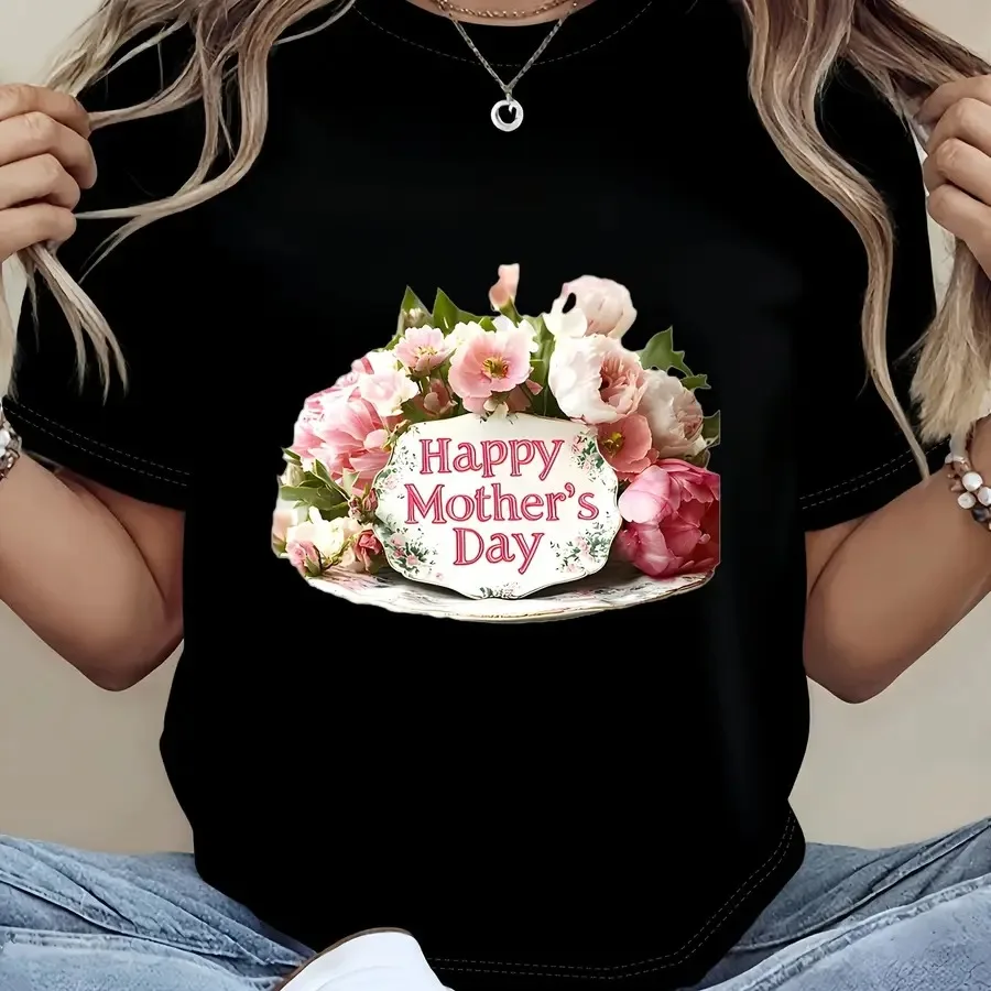 【New style】Men'S And Women'S T-Shirt Featuring a Floral Bouquet of Pink Roses Perfect for Mother'S Day. It Has a Crew Neck Desi
【New style】Men'S And Women'S T-Shirt Featuring a Floral Bouquet of Pink Roses Perfect for Mother'S Day. It Has a Crew Neck Desi
