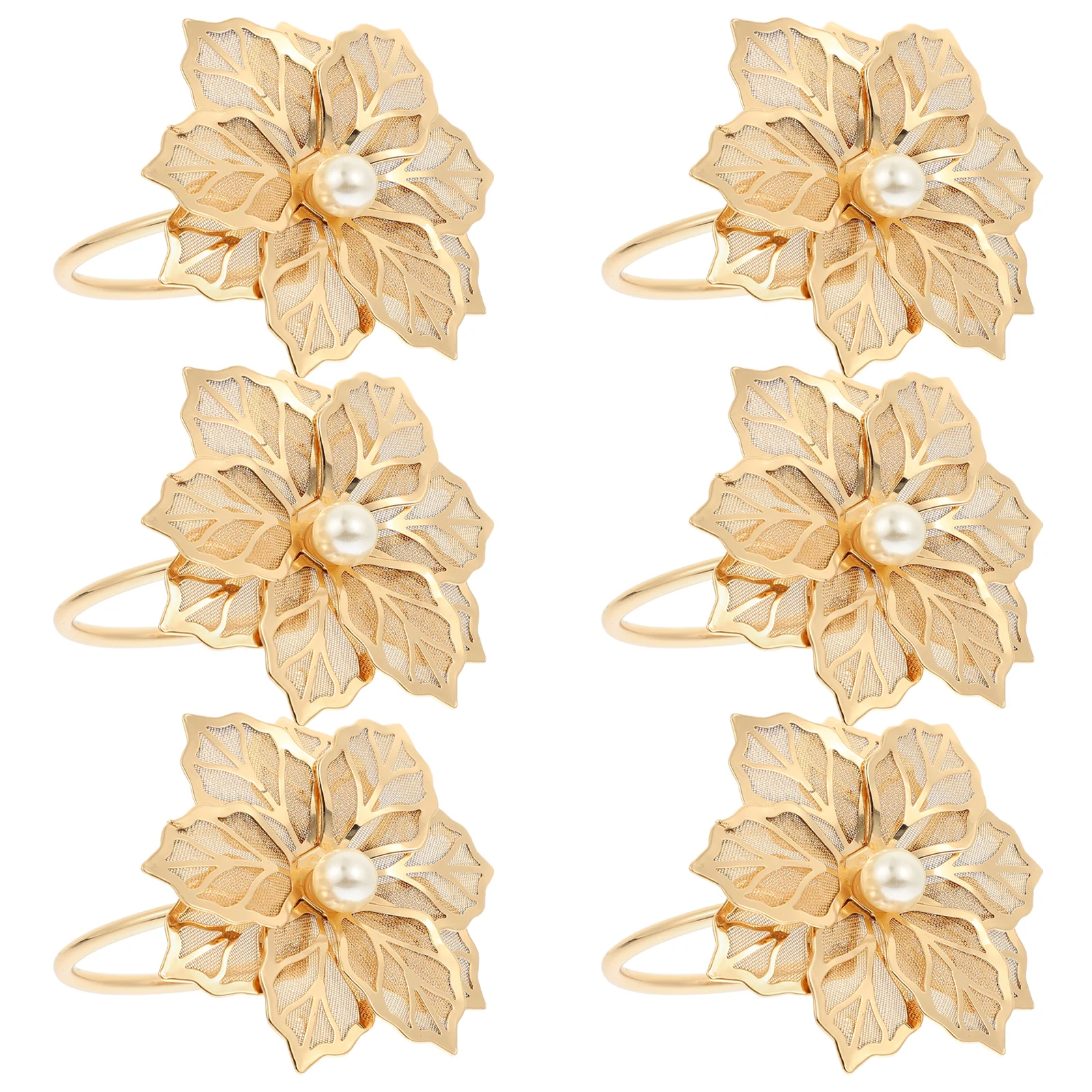 6 Pcs Metal Mesh Napkin Rings Pearl Flower Design Elegant Banquet Serviette Holders Party Decorations Dining Accessories
6 Pcs Metal Mesh Napkin Rings Pearl Flower Design Elegant Banquet Serviette Holders Party Decorations Dining Accessories