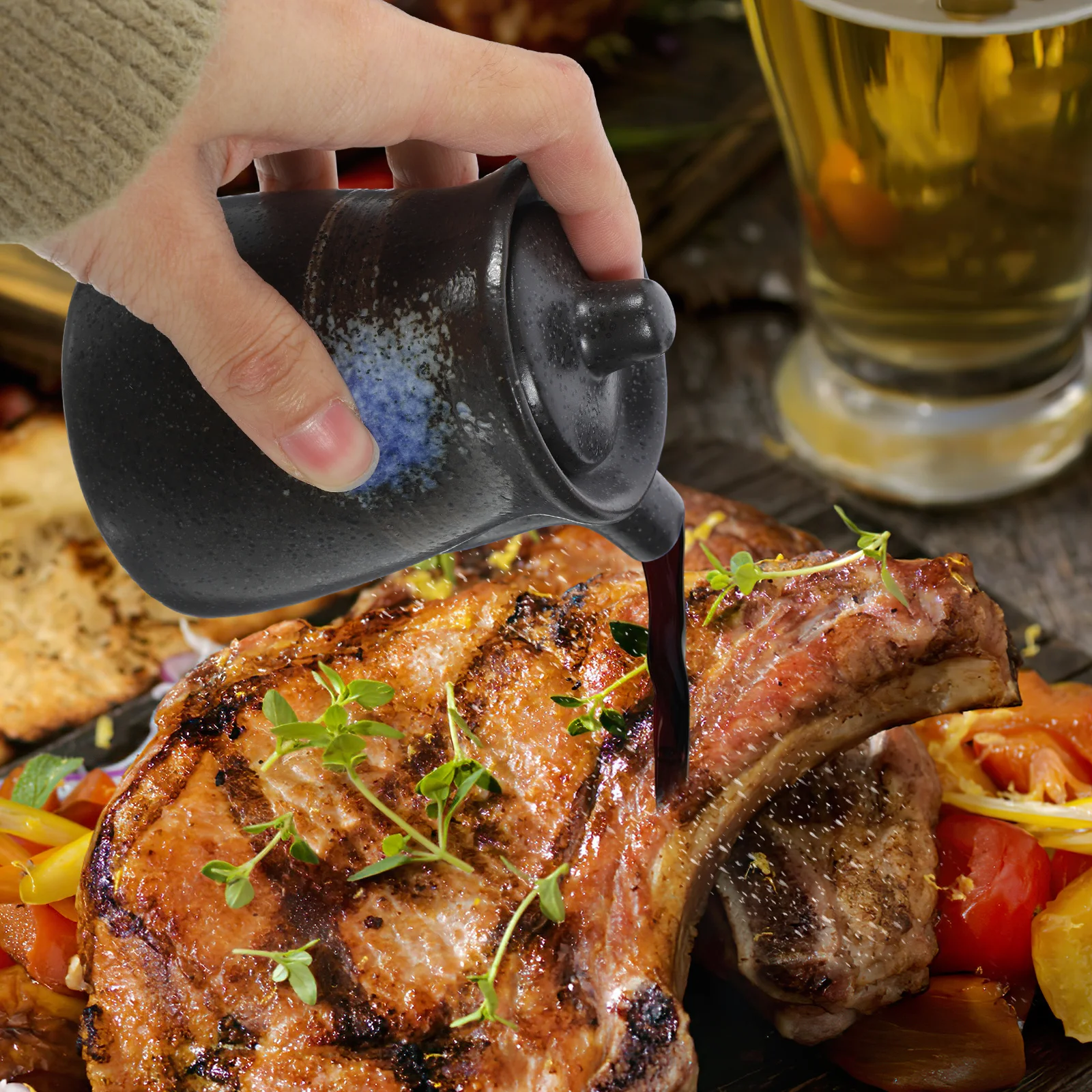 2Pcs Soy Sauce Bottle Ceramic Condiment Container Stylish Oil Dispenser for Soy Sauce Dispenser
2Pcs Soy Sauce Bottle Ceramic Condiment Container Stylish Oil Dispenser for Soy Sauce Dispenser