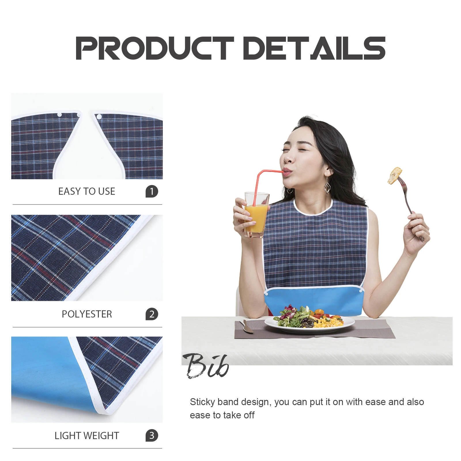 Household Dinner Bib Durable Soft Polyester Folding Washable Elderly Bib Lightweight Practical Clothing Protector for Adults
Household Dinner Bib Durable Soft Polyester Folding Washable Elderly Bib Lightweight Practical Clothing Protector for Adults