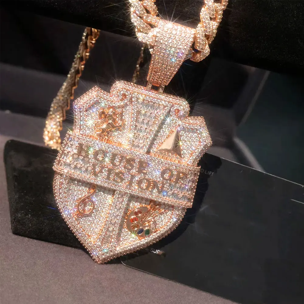 Letter "HOUSE OF VISION" Shield Pendant Iced Out multicolored CZ Hip Hop Necklace Charm For Men Wearing music festival gifts
Letter "HOUSE OF VISION" Shield Pendant Iced Out multicolored CZ Hip Hop Necklace Charm For Men Wearing music festival gifts