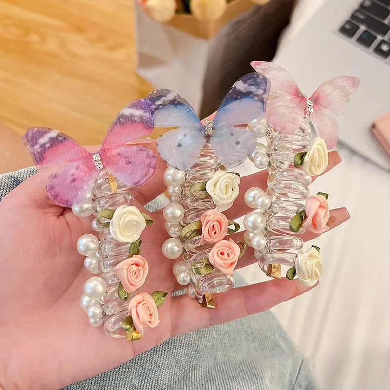 New 1/3Pcs Butterfly Rose Phone Line Hair Hoop Baby Ponytail Artifact Hair Rope for Girls to Tie Hair Small Girl Headwear
New 1/3Pcs Butterfly Rose Phone Line Hair Hoop Baby Ponytail Artifact Hair Rope for Girls to Tie Hair Small Girl Headwear