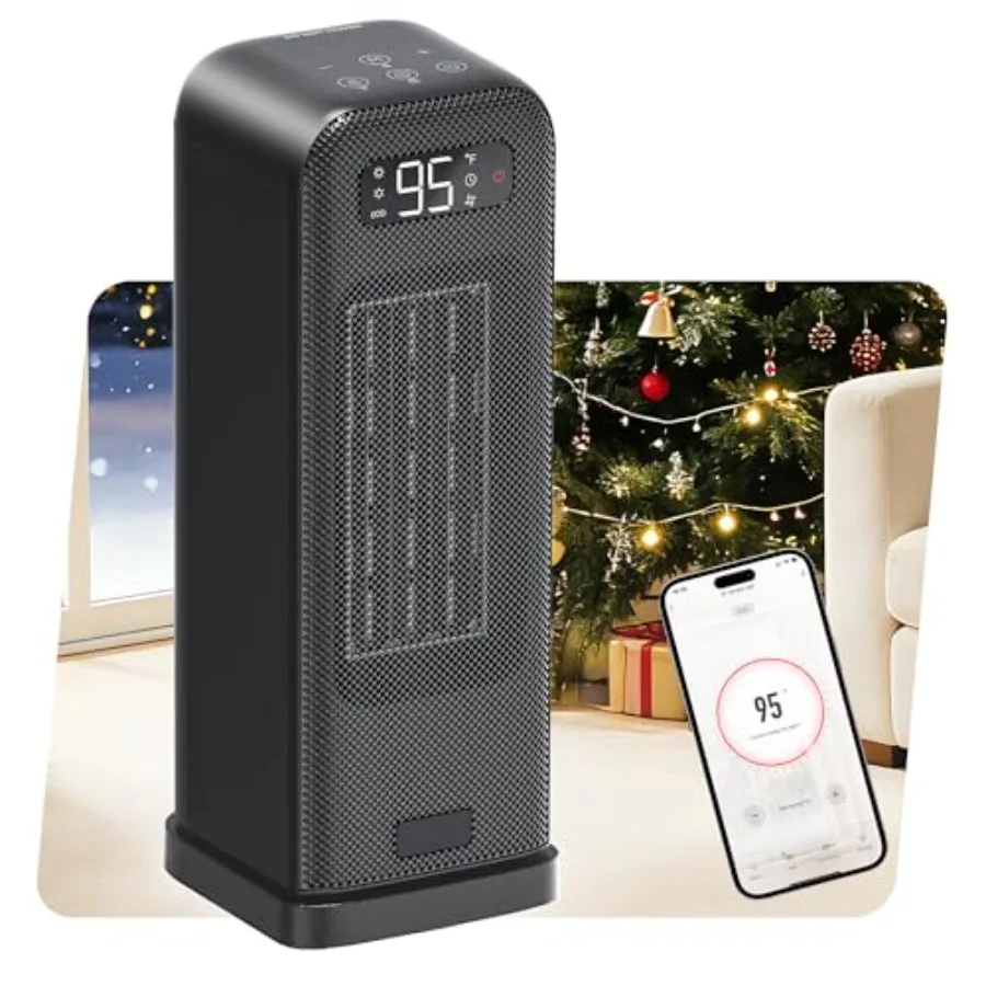 Space Heaters for Indoor Use Electric Portable Heater for Bedroom with Thermostat WiFi Voice Control 36dB Quiet 4 Modes 12H Tim
Space Heaters for Indoor Use Electric Portable Heater for Bedroom with Thermostat WiFi Voice Control 36dB Quiet 4 Modes 12H Tim