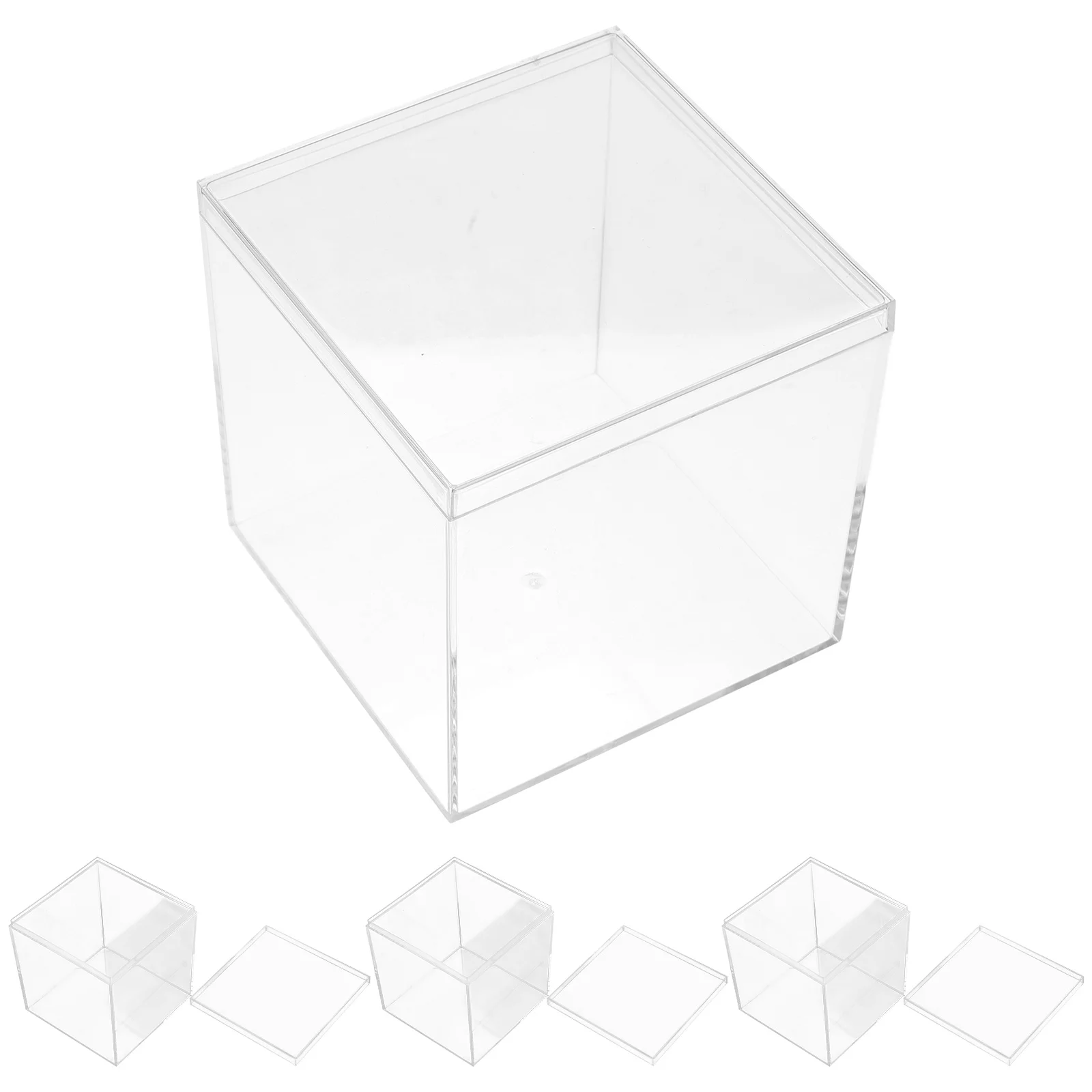 4pcs Acrylic Packaging Boxes Transparent Square Containers Lids 10x10x10cm Jewelry Candy Storage Display Case for Gifts
4pcs Acrylic Packaging Boxes Transparent Square Containers Lids 10x10x10cm Jewelry Candy Storage Display Case for Gifts