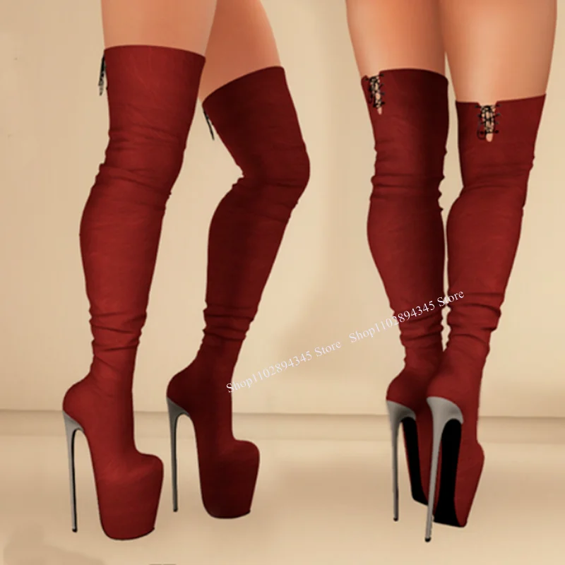 Red Over Knee High Platform Boots Round Toe Thin High Heel Fashion Sexy Cool Winter Big Size 2024 Woman Shoes Zapatillas Mujer
Red Over Knee High Platform Boots Round Toe Thin High Heel Fashion Sexy Cool Winter Big Size 2024 Woman Shoes Zapatillas Mujer