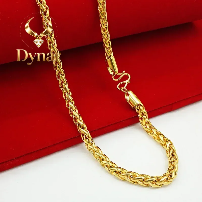 Dynar Jewelry Men's 24K Gold (AU999) Twisted Rope Luxury Necklace | Solid gold 3D twist, chiseled geometric in matte finish
Dynar Jewelry Men's 24K Gold (AU999) Twisted Rope Luxury Necklace | Solid gold 3D twist, chiseled geometric in matte finish