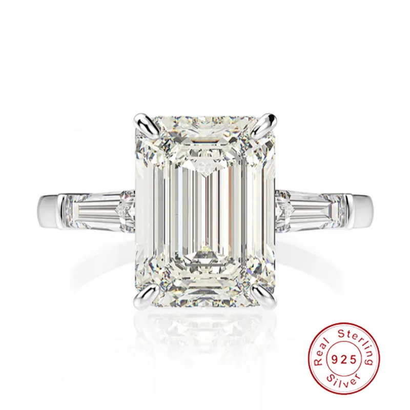 925 Sterling Silver Emerald Cut 9*13mm Moissanite Wedding Engagement High Carbon Diamonds Ring Fine Jewelry Gifts Wholesale
925 Sterling Silver Emerald Cut 9*13mm Moissanite Wedding Engagement High Carbon Diamonds Ring Fine Jewelry Gifts Wholesale