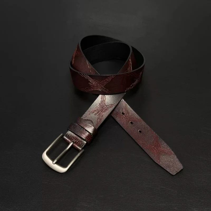 Retro Embossed Stripe Metal Pin Buckle Casual All-Match Red Brown Waist Belt Unisex High Quality PU Leather Jeans Accessories
Retro Embossed Stripe Metal Pin Buckle Casual All-Match Red Brown Waist Belt Unisex High Quality PU Leather Jeans Accessories