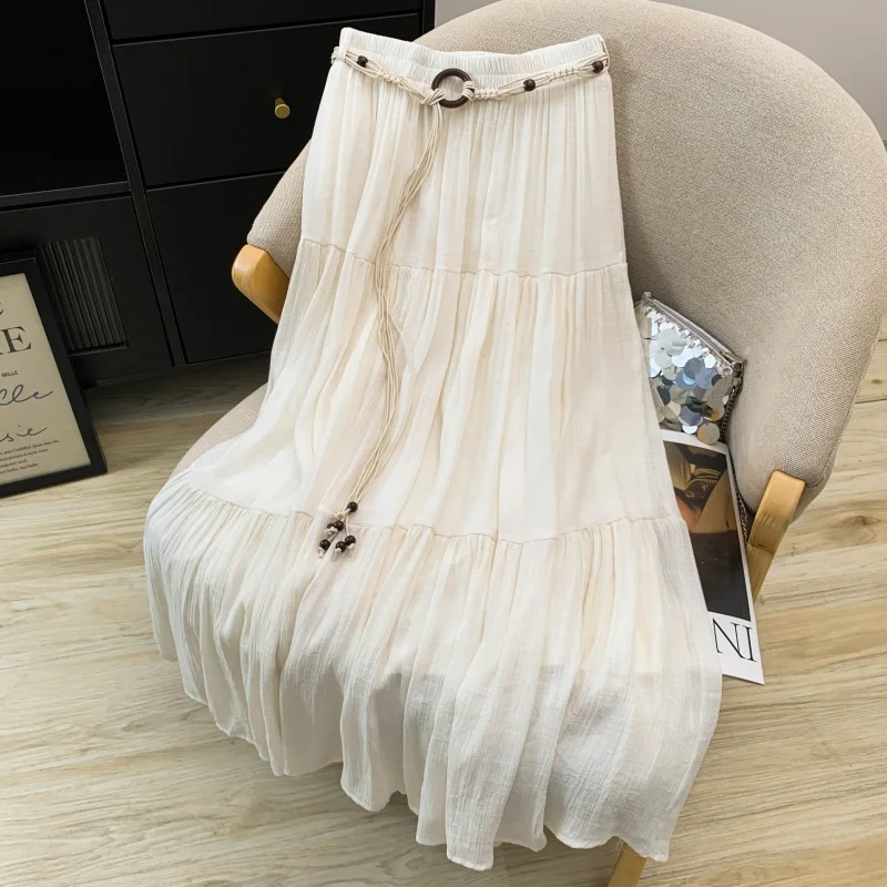 Holiday Style High Waist A-Line Skirt Chiffon Long Skirt Women's Fashion Summer New Arrival Elegant Drapey Gown Korean Style
Holiday Style High Waist A-Line Skirt Chiffon Long Skirt Women's Fashion Summer New Arrival Elegant Drapey Gown Korean Style