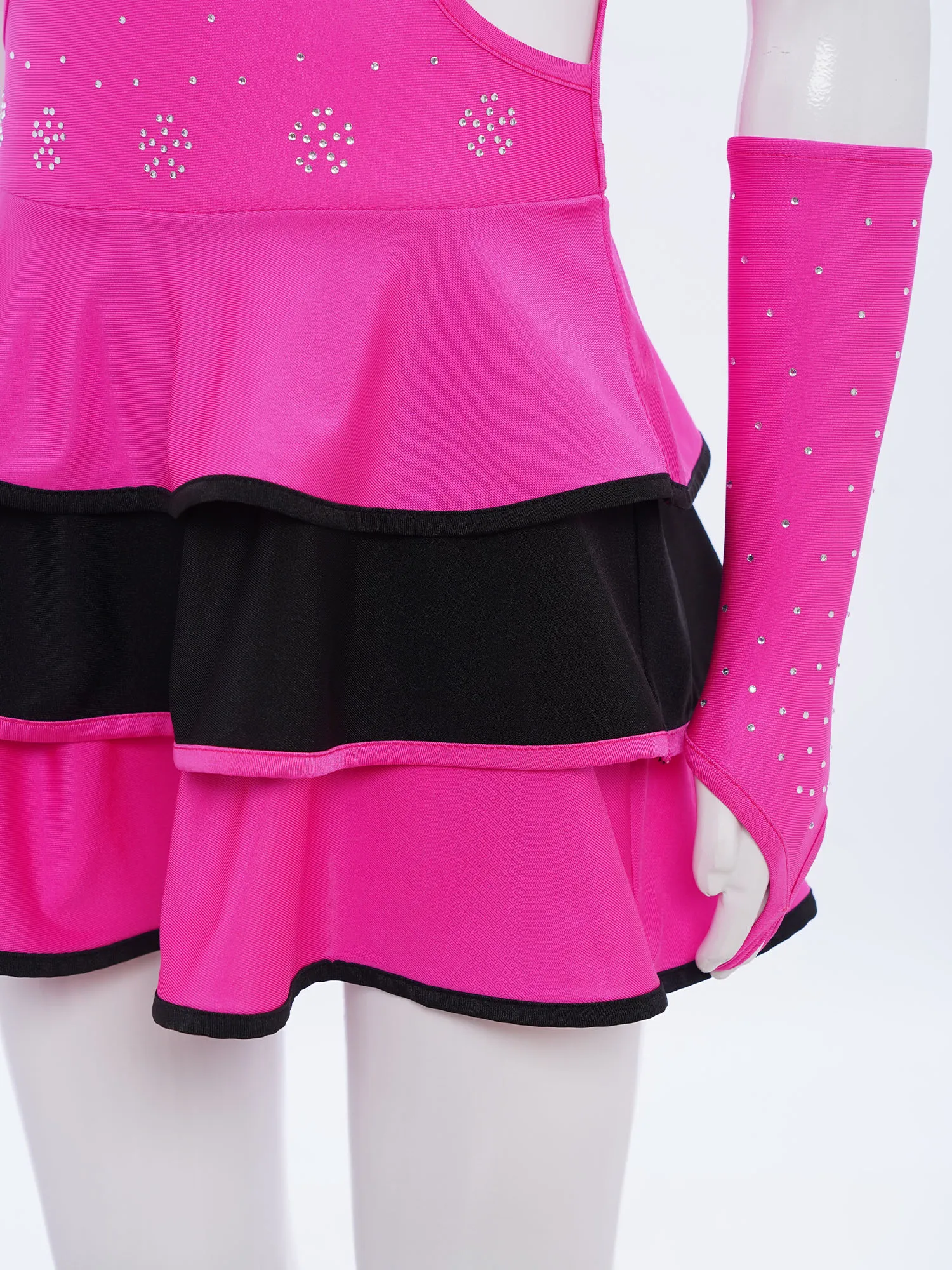 Kids Girls Latin Dance Dress Outfit Sleeveless Cross Back Cutout Shiny Rhinestones Tassels Dress+Gloves Tango Cha-cha Dancewear
Kids Girls Latin Dance Dress Outfit Sleeveless Cross Back Cutout Shiny Rhinestones Tassels Dress+Gloves Tango Cha-cha Dancewear