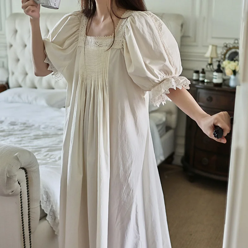 Женская ночная сорочка в ретро-стиле, хлопковая вышитая ночнушка для девушек, летняя ночная рубашка в стиле феи-принцессы, милая ночная сорочка
Женская ночная сорочка в ретро-стиле, хлопковая вышитая ночнушка для девушек, летняя ночная рубашка в стиле феи-принцессы, милая ночная сорочка