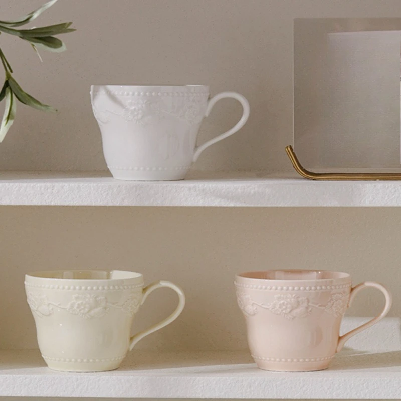 French Style Ceramic Mug with 3D Relief Design Large Breakfast Cup for Couples Home Use
French Style Ceramic Mug with 3D Relief Design Large Breakfast Cup for Couples Home Use