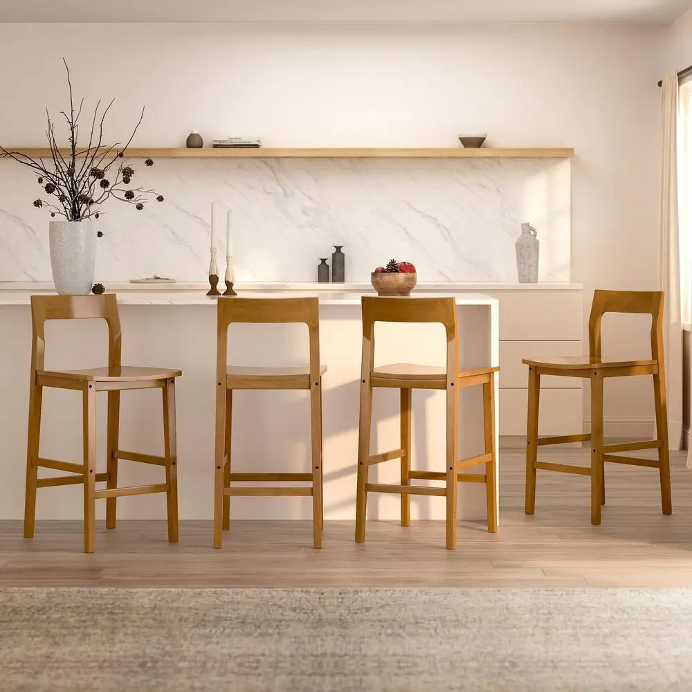 Farmhouse Wooden Bar Stools Set of 4, Mid Century Modern Counter Height Stools with Solid Wood Legs amp Back, 25 Armless Barsto
Farmhouse Wooden Bar Stools Set of 4, Mid Century Modern Counter Height Stools with Solid Wood Legs amp Back, 25 Armless Barsto