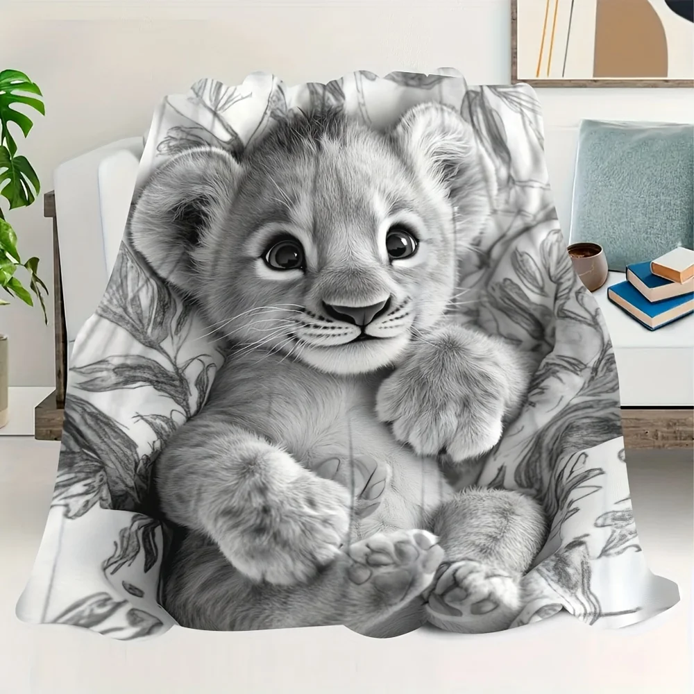 Cute Baby Lion Fleece Blanket Black and White Art Design Soft Cozy Throw Home Decor for Living Room or Bedroom Gift40x60
Cute Baby Lion Fleece Blanket Black and White Art Design Soft Cozy Throw Home Decor for Living Room or Bedroom Gift40x60
