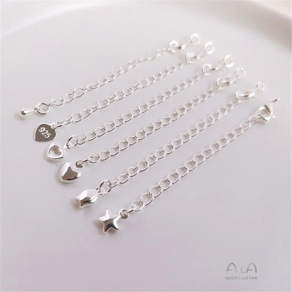 Extension chain Plated sterling silver Tail chain with spring lobster clasp DIY bracelet necklace extension chain accessories
Extension chain Plated sterling silver Tail chain with spring lobster clasp DIY bracelet necklace extension chain accessories