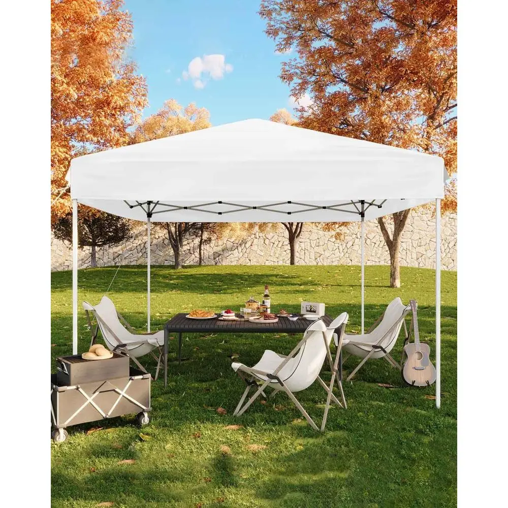 10x10 Pop-Up Tent with Adjustable Height, Portable Outdoor Sun Shelter, Ideal for Camping, Parties, and Events - White
10x10 Pop-Up Tent with Adjustable Height, Portable Outdoor Sun Shelter, Ideal for Camping, Parties, and Events - White