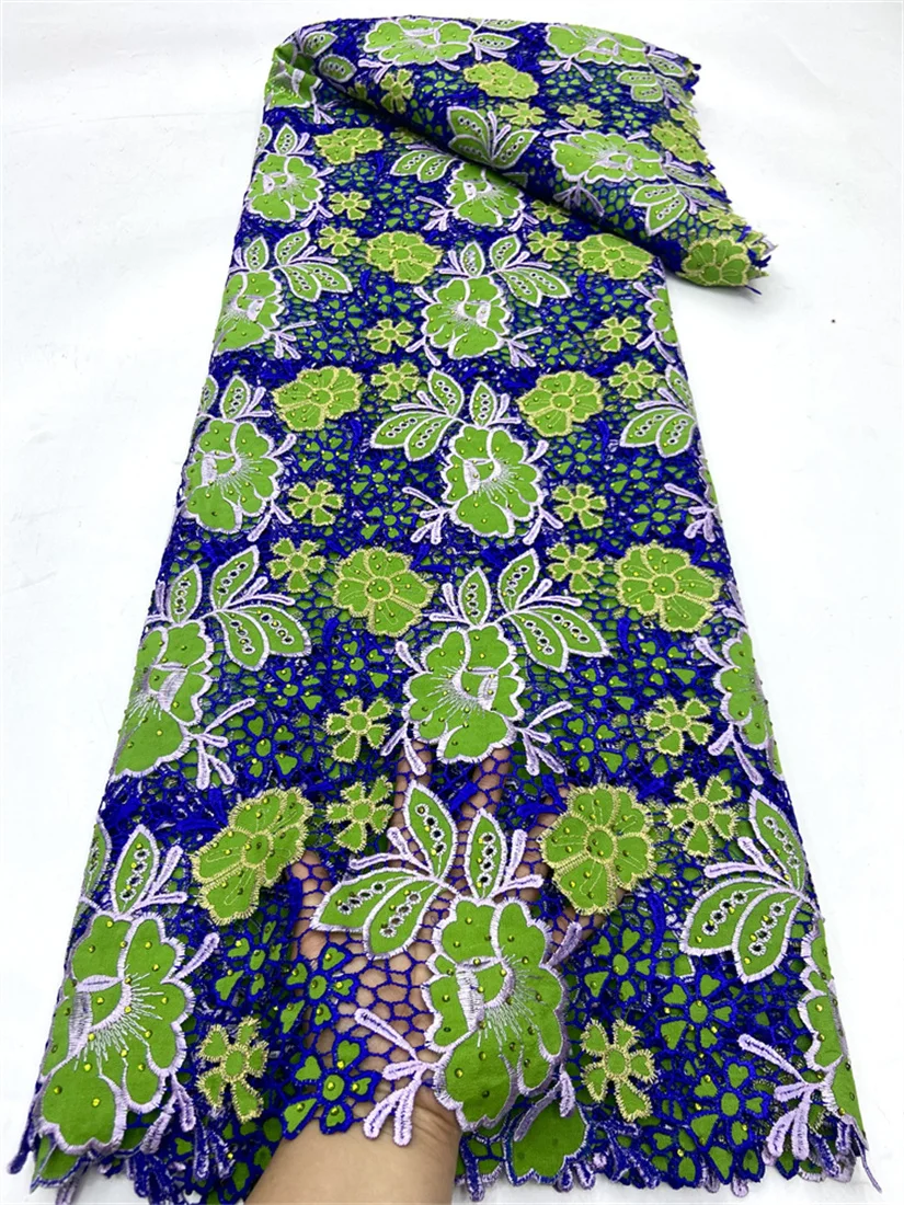 Nigerian Guipure Cord Lace Fabric With Stones 2023 High Quality African Lace Fabric Water Soluble for Women Wedding Dress
Nigerian Guipure Cord Lace Fabric With Stones 2023 High Quality African Lace Fabric Water Soluble for Women Wedding Dress