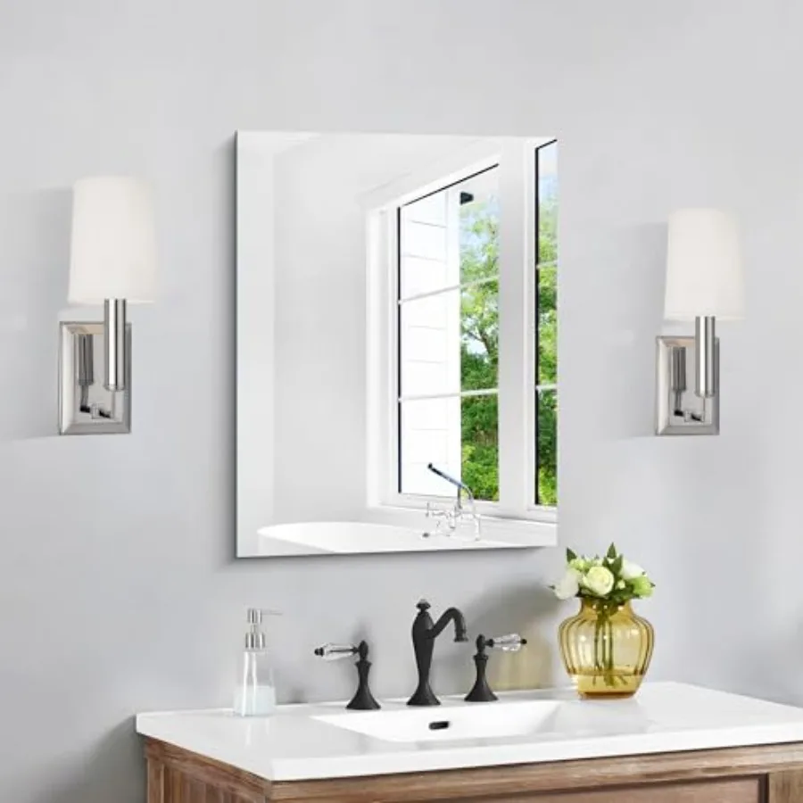 CILIBER Mirror 18x24 Mirrors for Wall Rectangle Bathroom Mirror for Over Sink 18 inch Vanity Mirror with Polished Edge 3mm Temp
CILIBER Mirror 18x24 Mirrors for Wall Rectangle Bathroom Mirror for Over Sink 18 inch Vanity Mirror with Polished Edge 3mm Temp